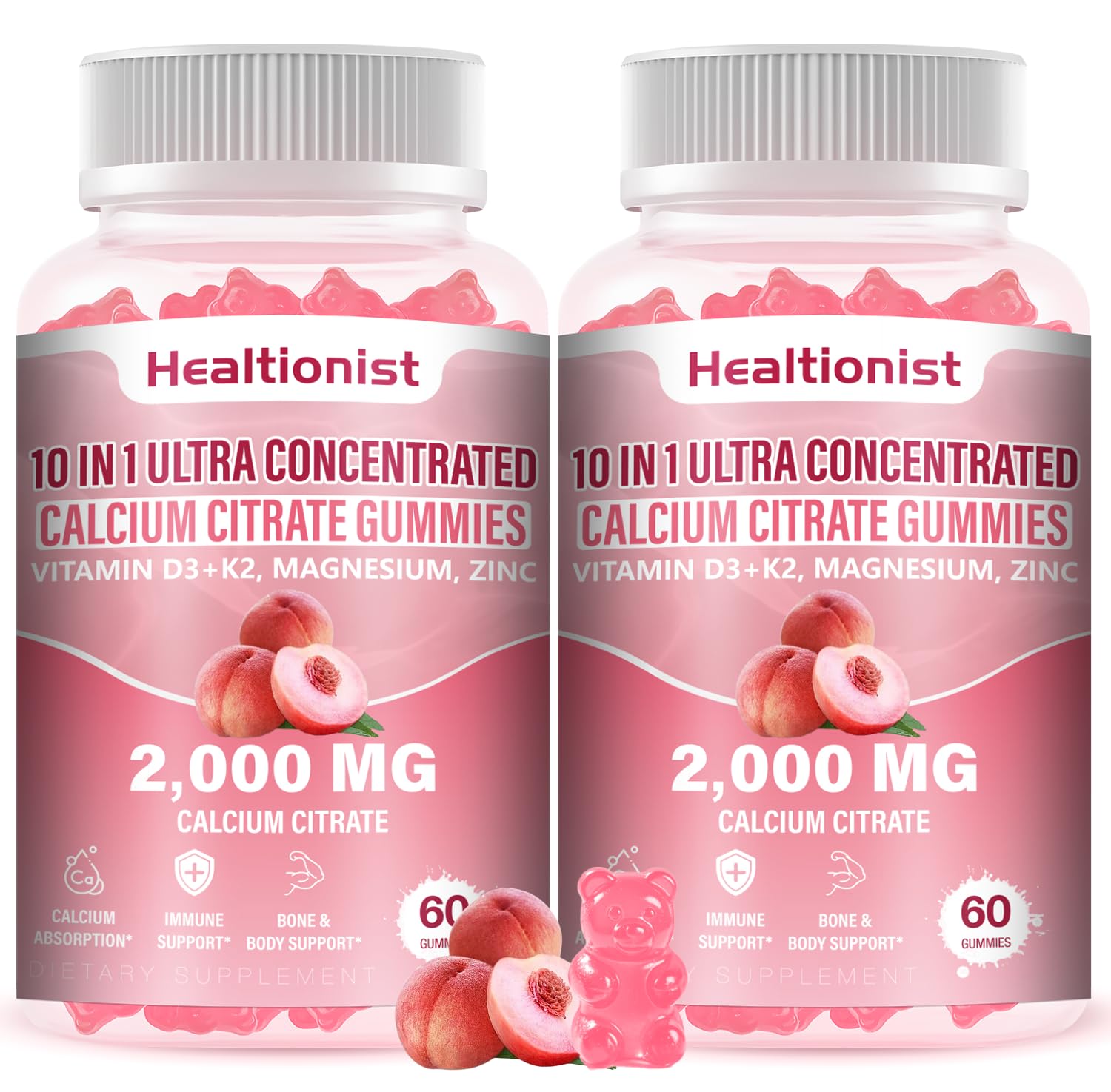Healtionist Calcium Citrate Gummies 2000mg front view
