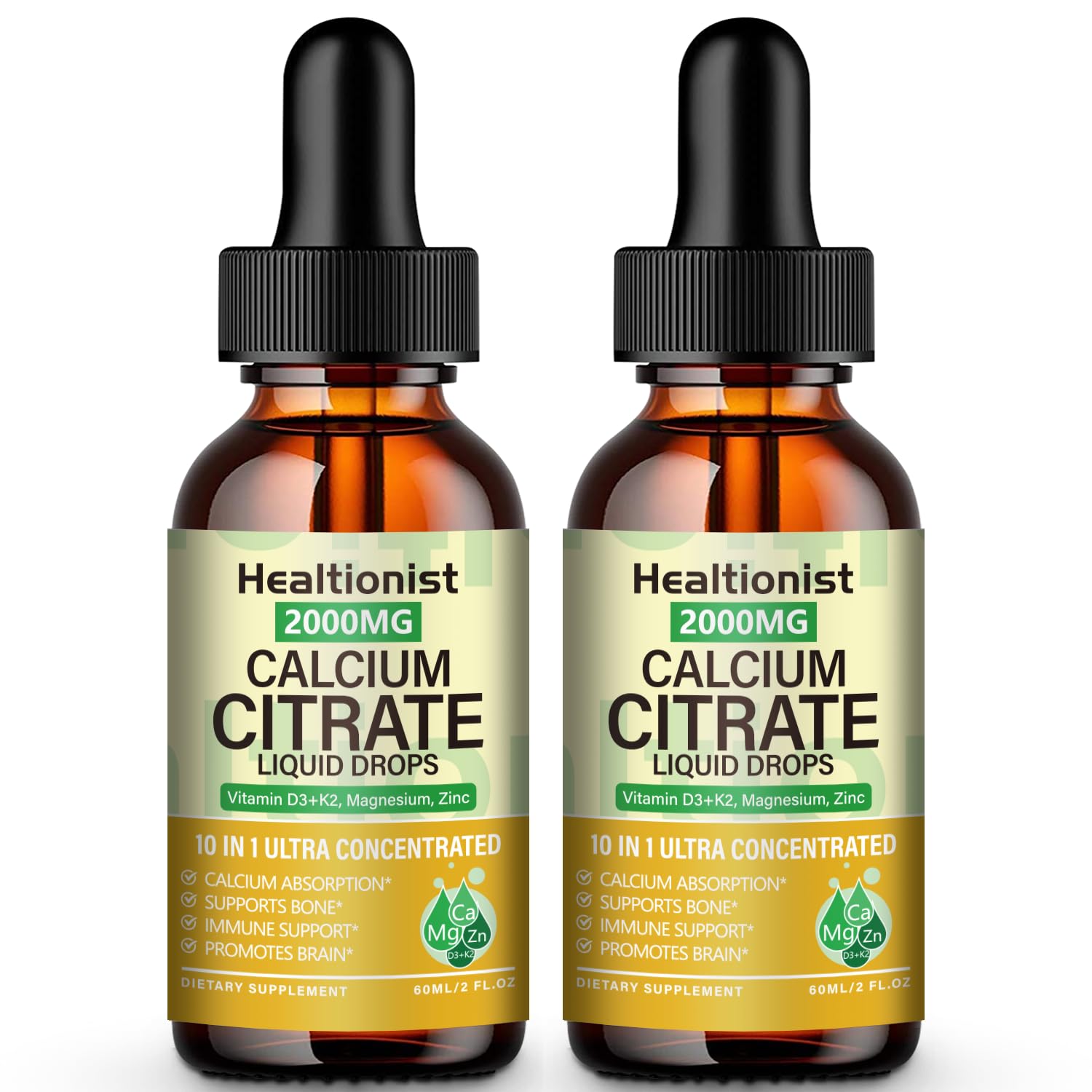 Healtionist Calcium Citrate Liquid Drops 2000mg front view