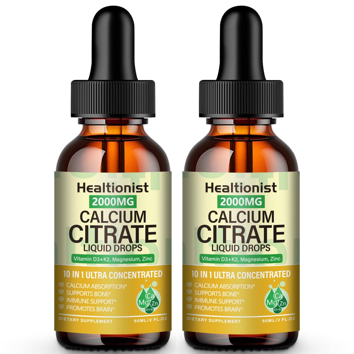 Healtionist Calcium Citrate Liquid Drops 2000mg front view