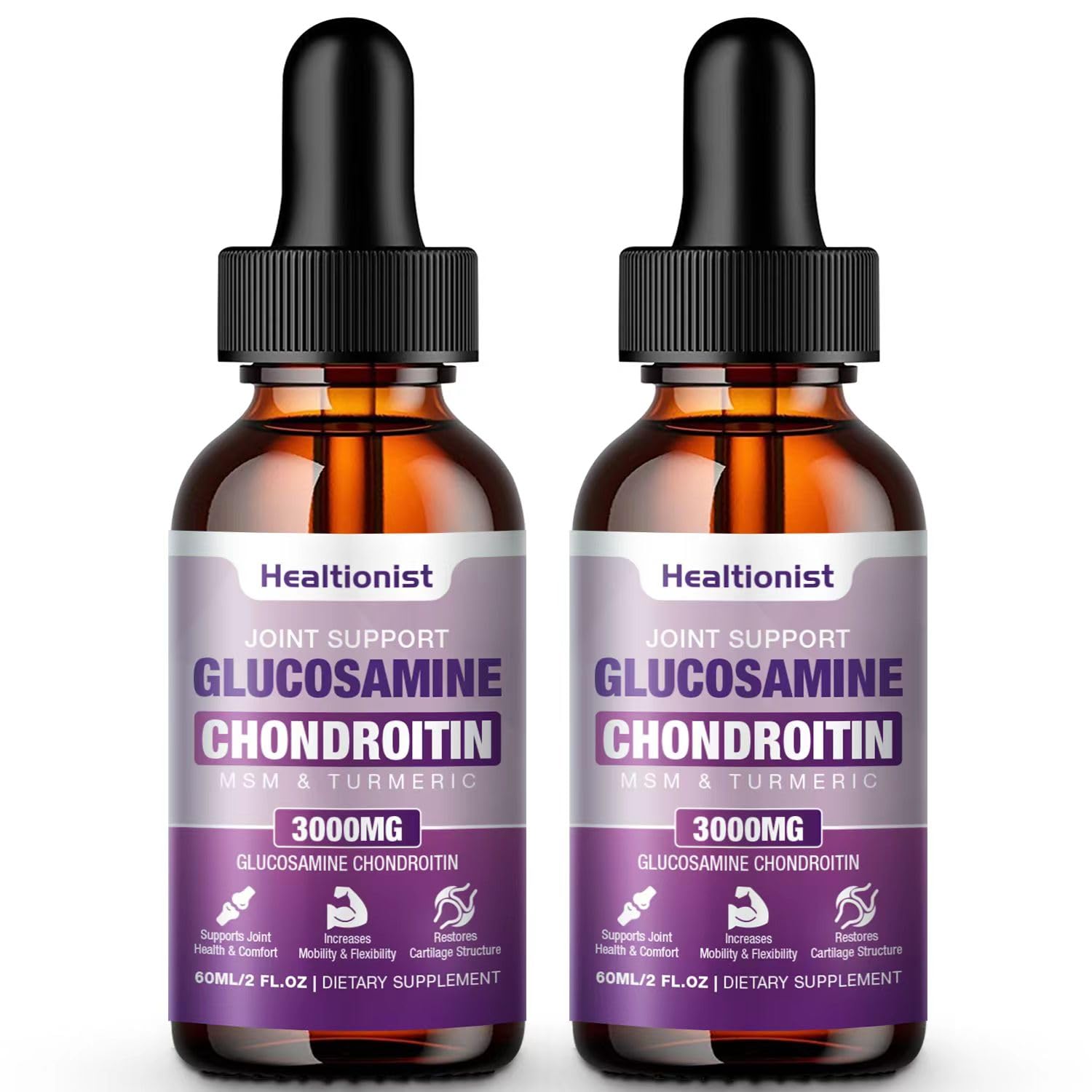 Healtionist Glucosamine Chondroitin Liquid Drops front view