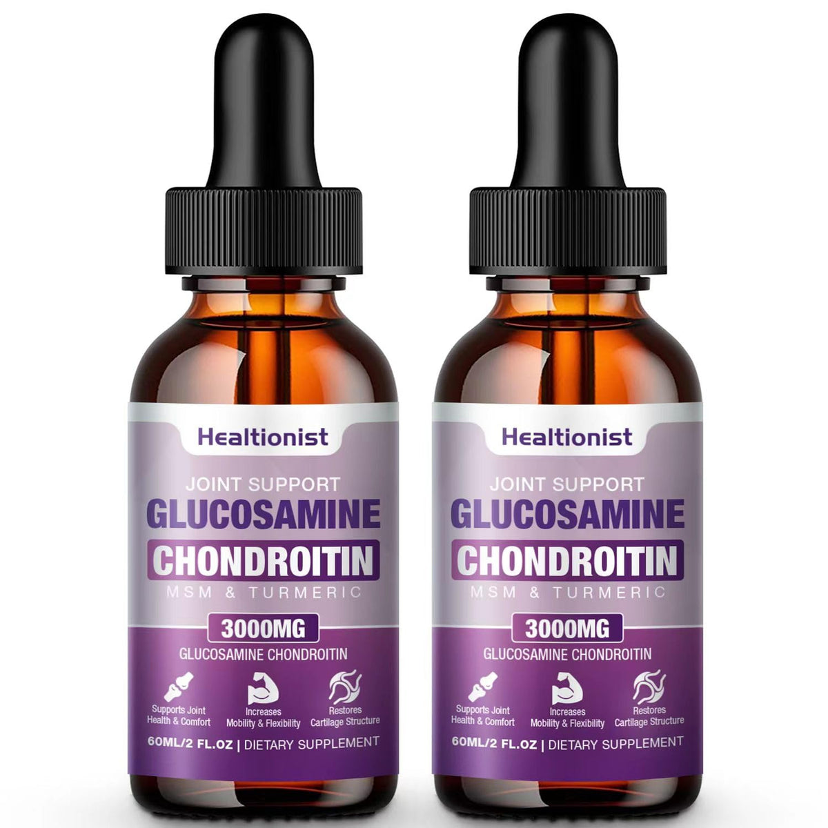 Healtionist Glucosamine Chondroitin Liquid Drops front view