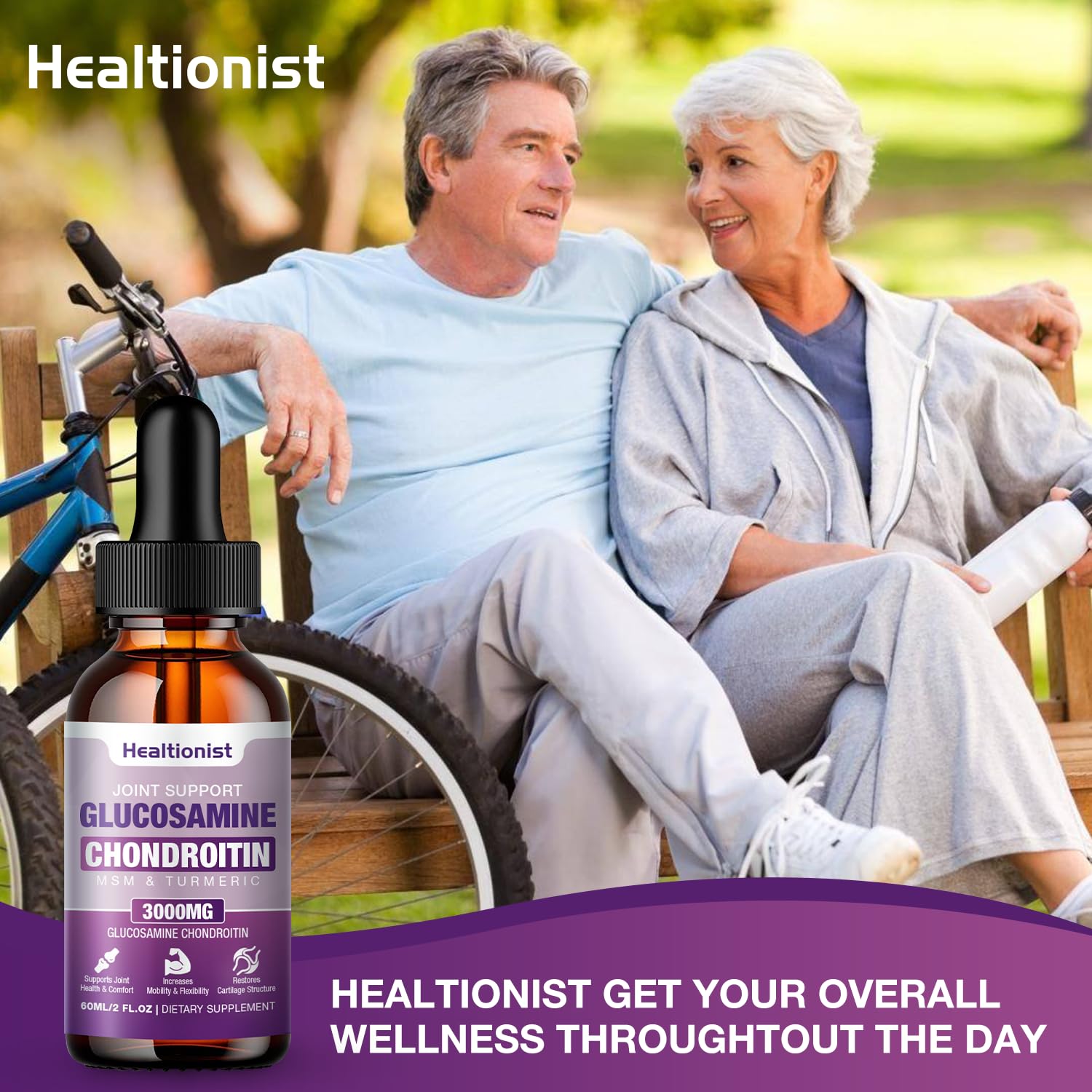 Healtionist Glucosamine Chondroitin Liquid Drops lifestyle shot