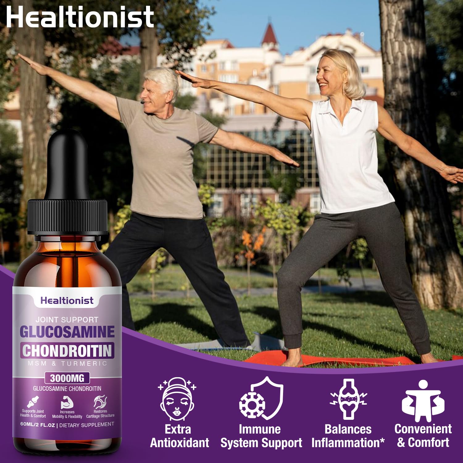 Healtionist Glucosamine Chondroitin Liquid Drops packaging
