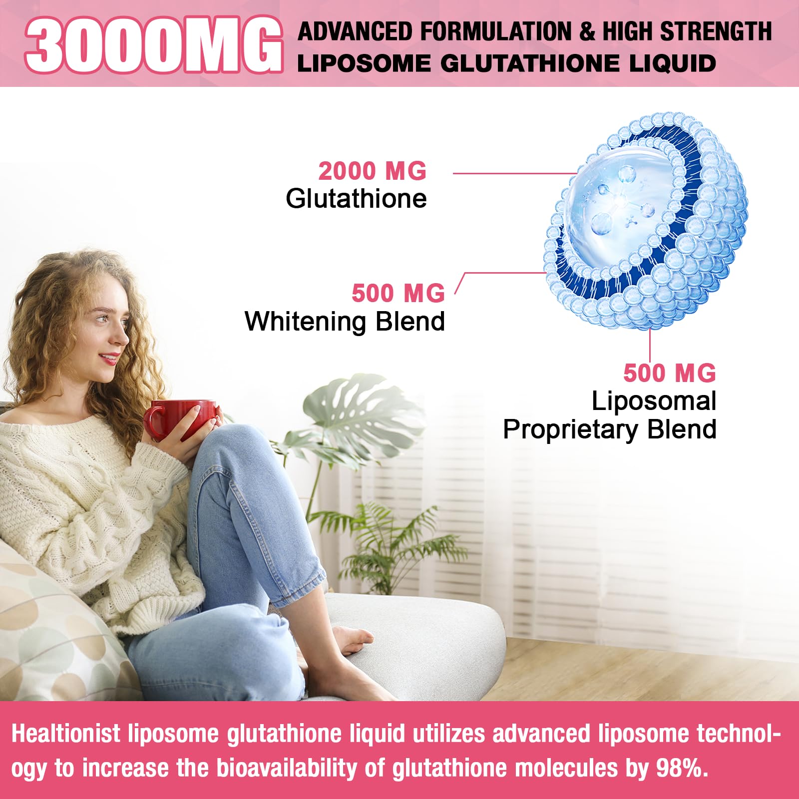 Healtionist Liposomal Glutathione Liquid Drops packaging details