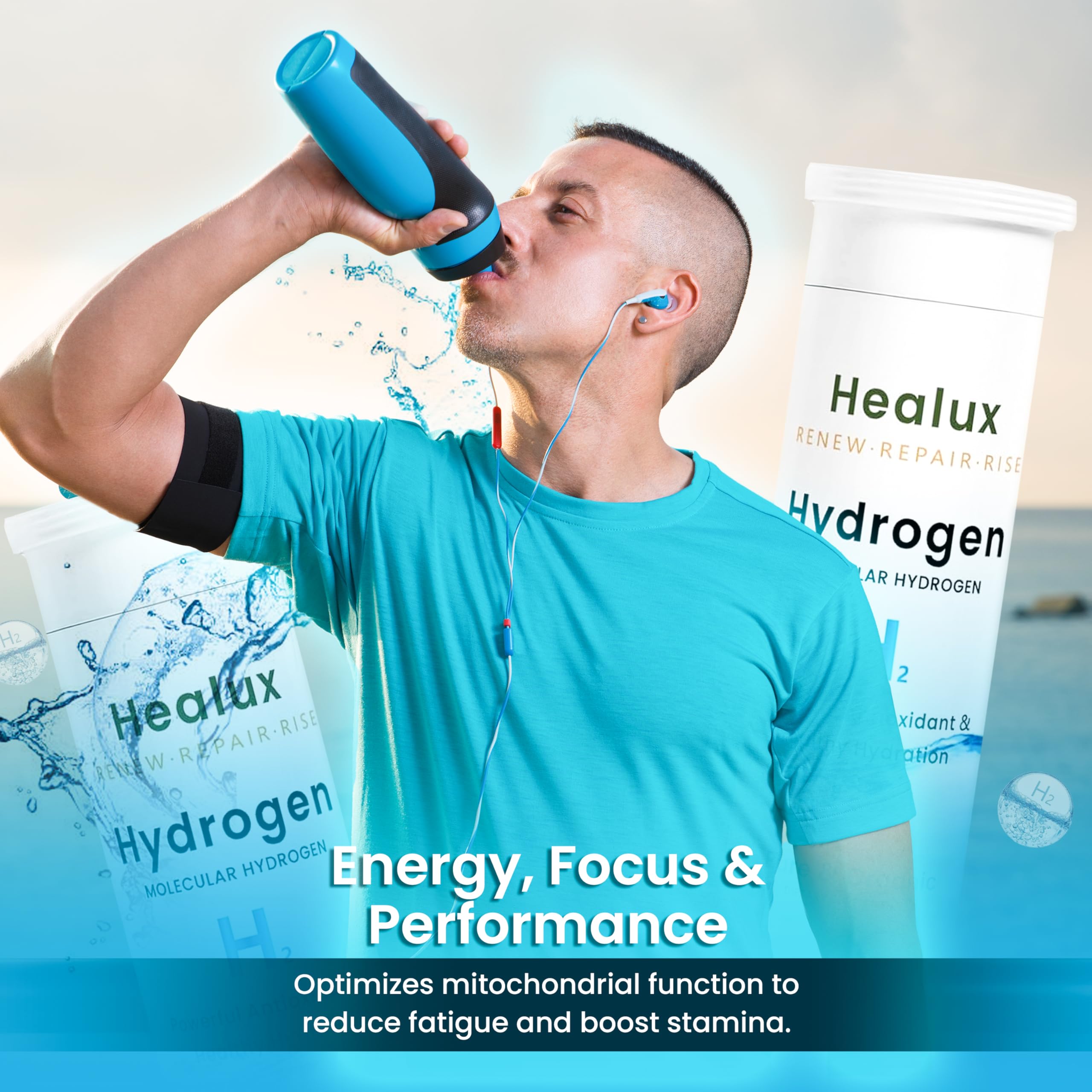 Healux Molecular Hydrogen Tablets 30 count with fresh fruit