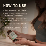 HEART & SOIL Beef Liver Supplement 3000mg capsules in hand