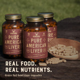 HEART & SOIL Beef Liver Supplement 3000mg capsules with other supplements