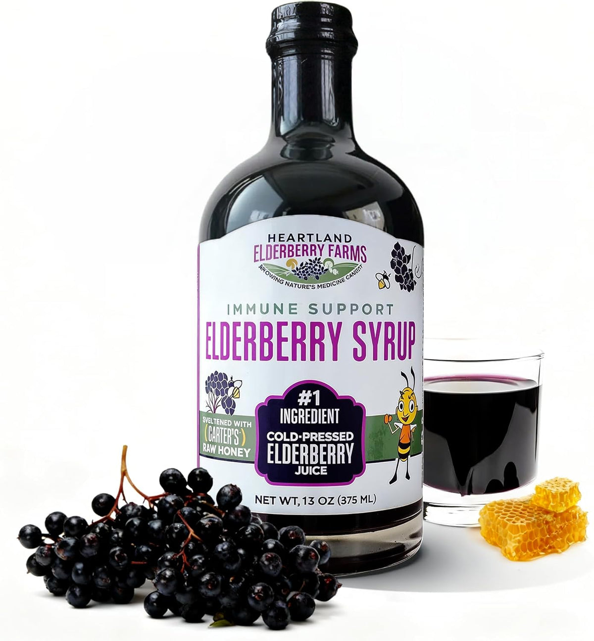 Heartland Elderberry Farms Organic Elderberry Syrup 939g front view