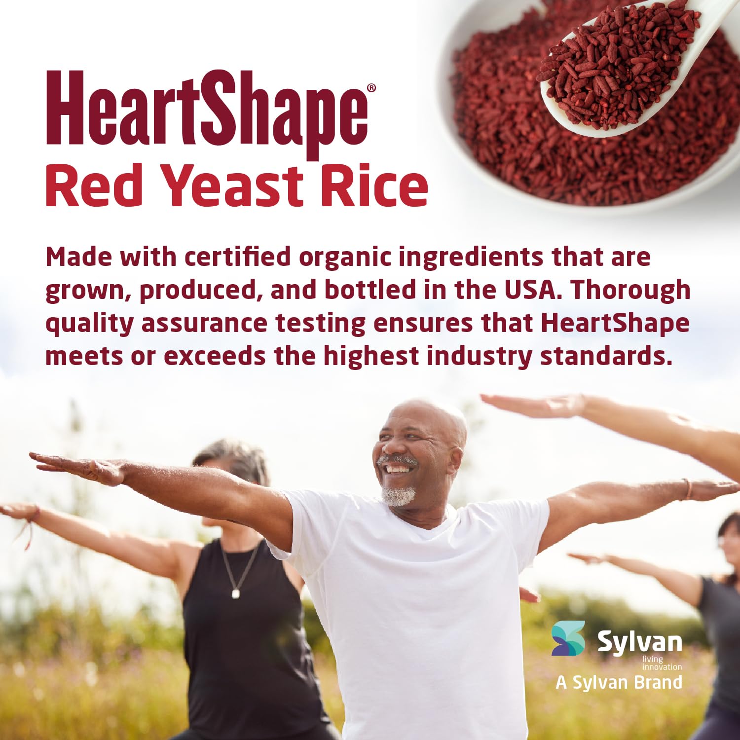 HeartShape Red Yeast Rice 109g displayed on a wooden table