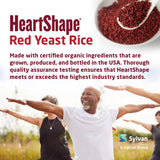 HeartShape Red Yeast Rice 1200mg supplement bottle with measuring spoon