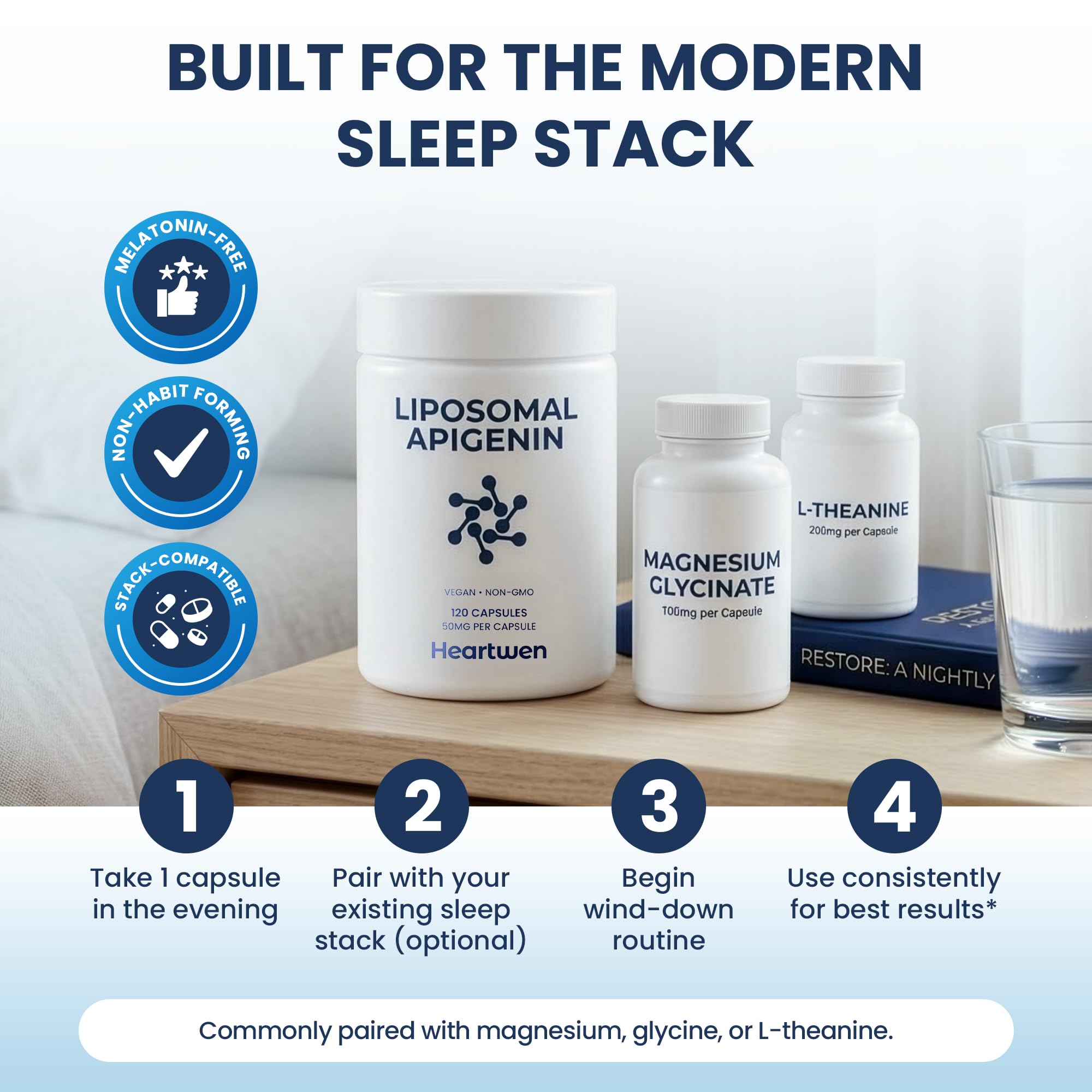 Heartwen Liposomal Apigenin Supplement side view