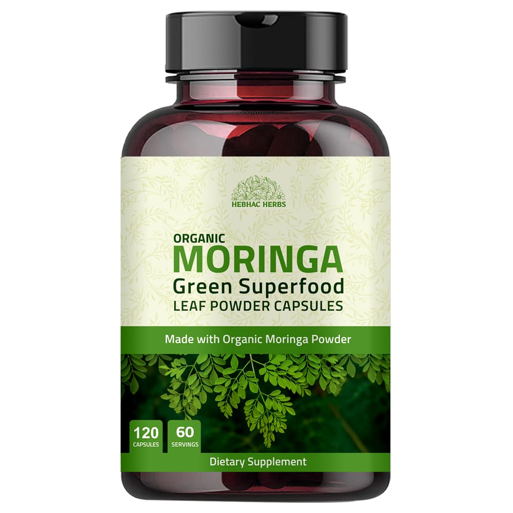 Hebhac Herbs Moringa Capsules 120 count front view