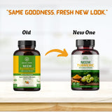 Hebhac Herbs Neem Capsules lifestyle scene on a kitchen counter
