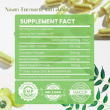 Hebhac Herbs Neem Capsules side view with dosage details