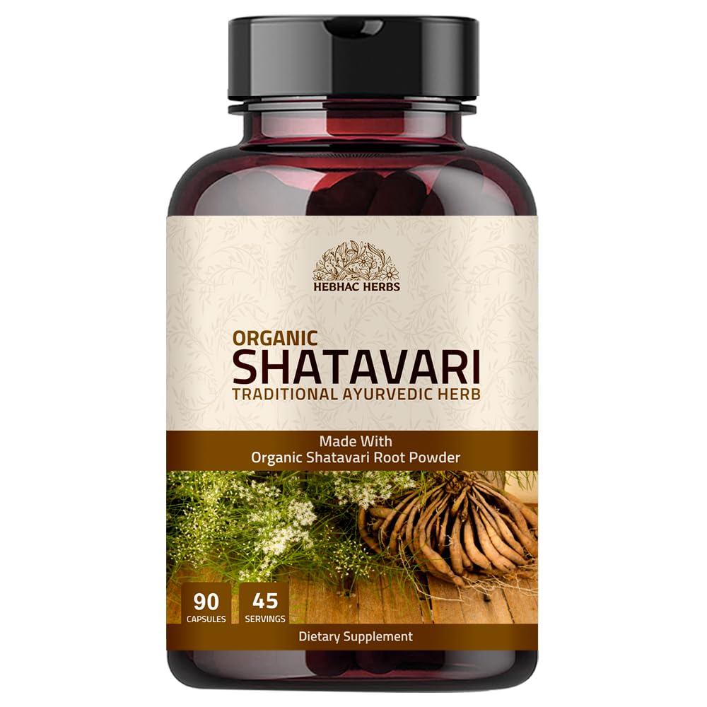Hebhac Herbs Organic Shatavari Supplement bottle front view