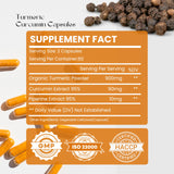 Hebhac Herbs Turmeric Curcumin Capsules 500mg side view