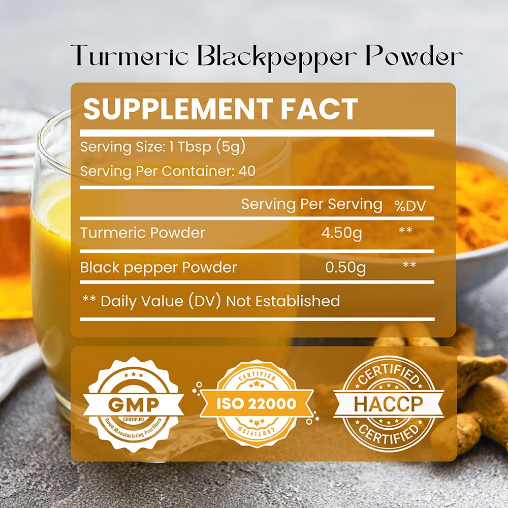 Hebhac Herbs Turmeric Golden Milk Powder in a bowl with milk