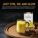 Hebhac Herbs Turmeric Golden Milk Powder with black pepper close-up