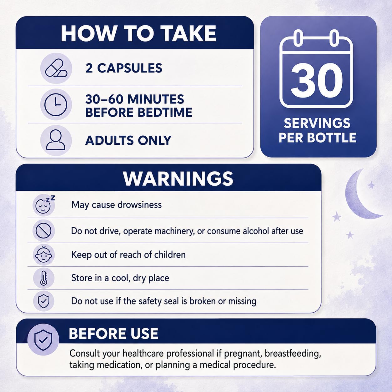 Heffchi Melatonin Capsules in a nightstand setting