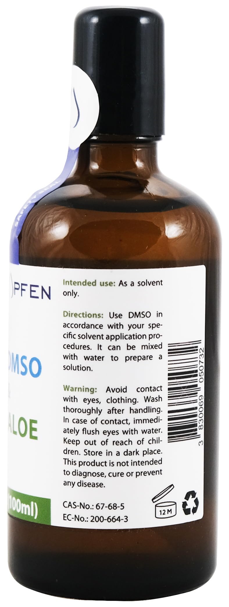 Heiltropfen Aloe Vera & DMSO Roll-On side view demonstrating bottle design