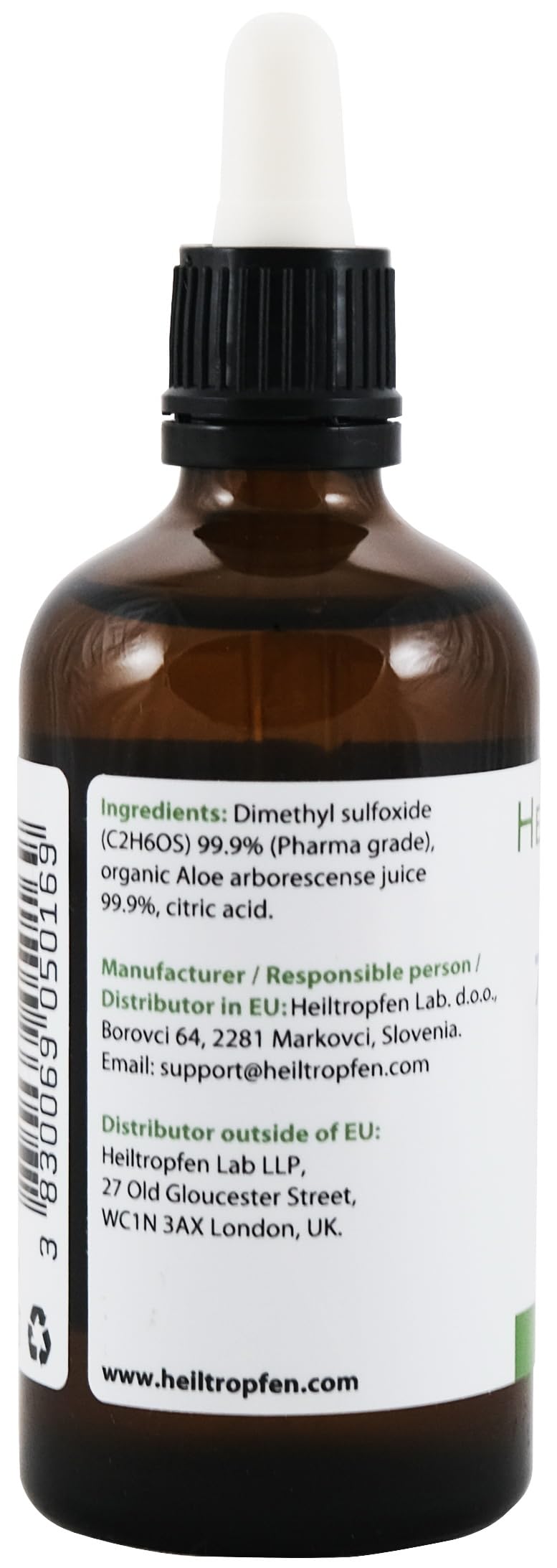 Heiltropfen Aloe Vera DMSO Supplement 250g back view