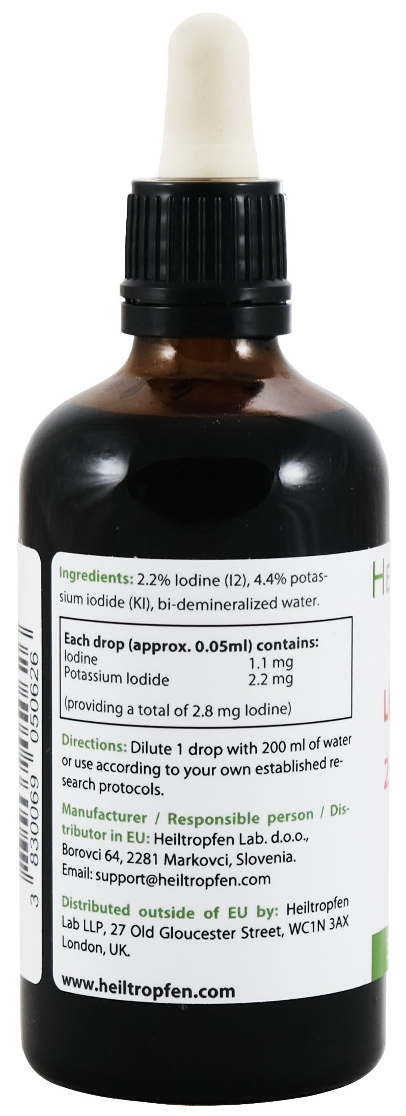 Heiltropfen Iodine Supplement 100ml glass bottle with dropper