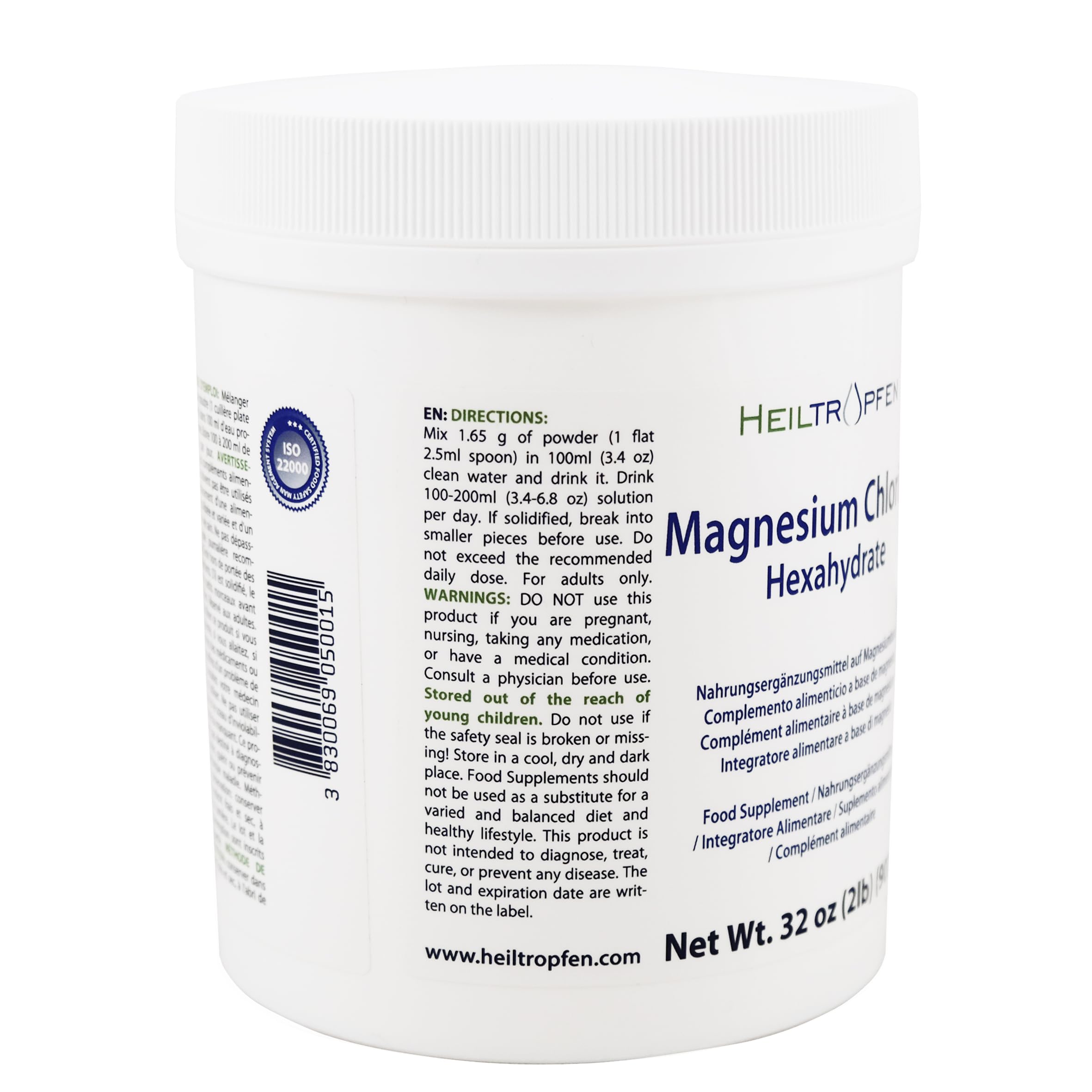 Heiltropfen Magnesium Chloride USP 907g side view