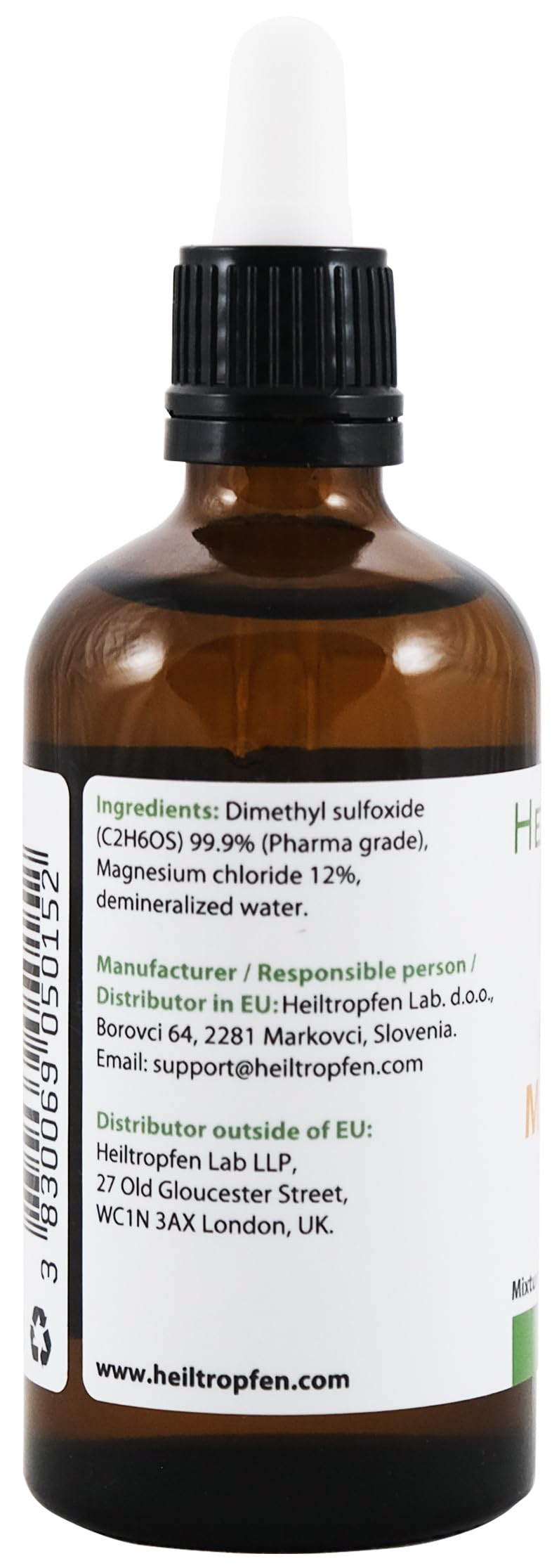 Heiltropfen Magnesium Oil with DMSO side view