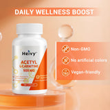Heivy Acetyl L-Carnitine capsules showing dosage