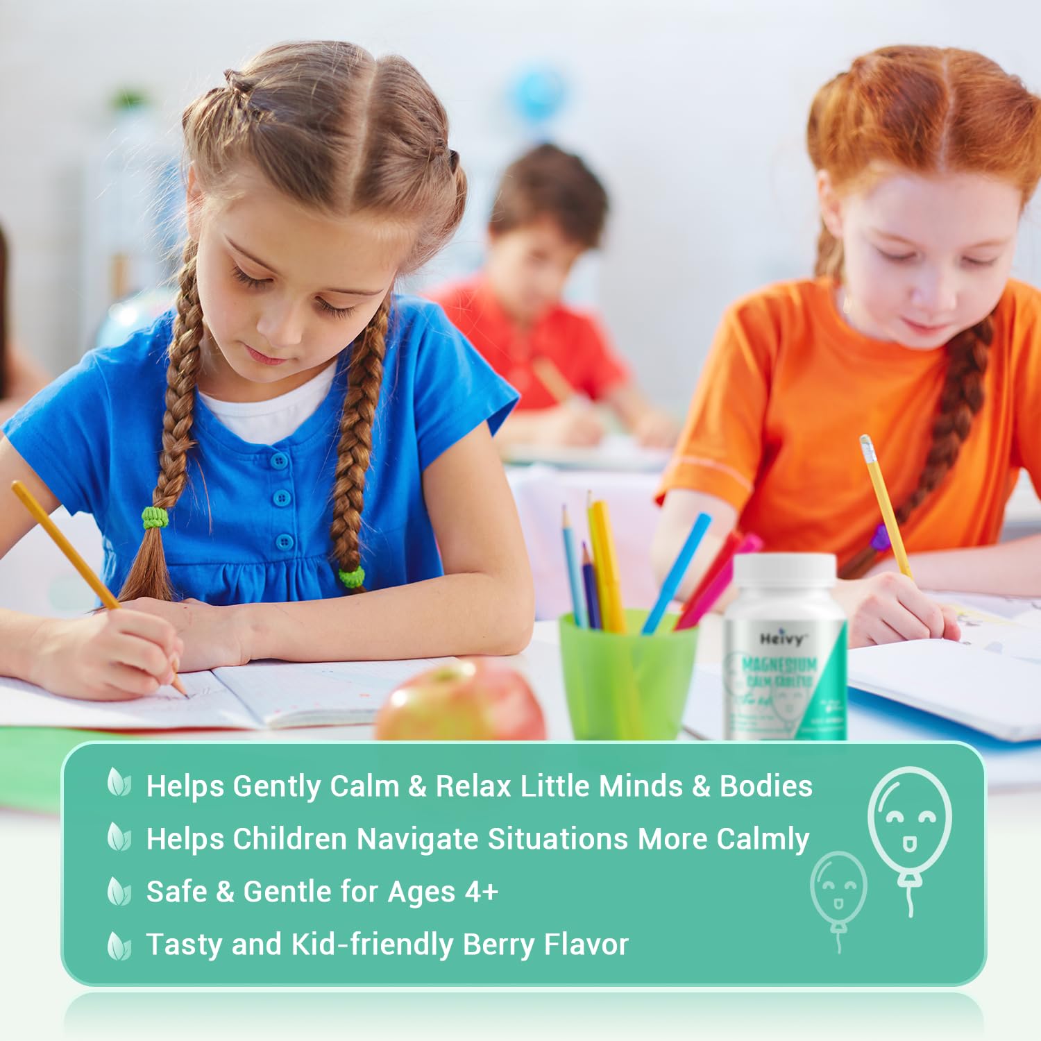 Heivy Calm & daily wellness Tablets bottle side view