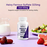 Heivy High-Potency Iron Supplement 325mg bottle with background
