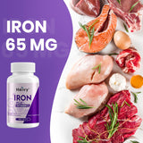 Heivy Iron Supplement 240 Tablets back view