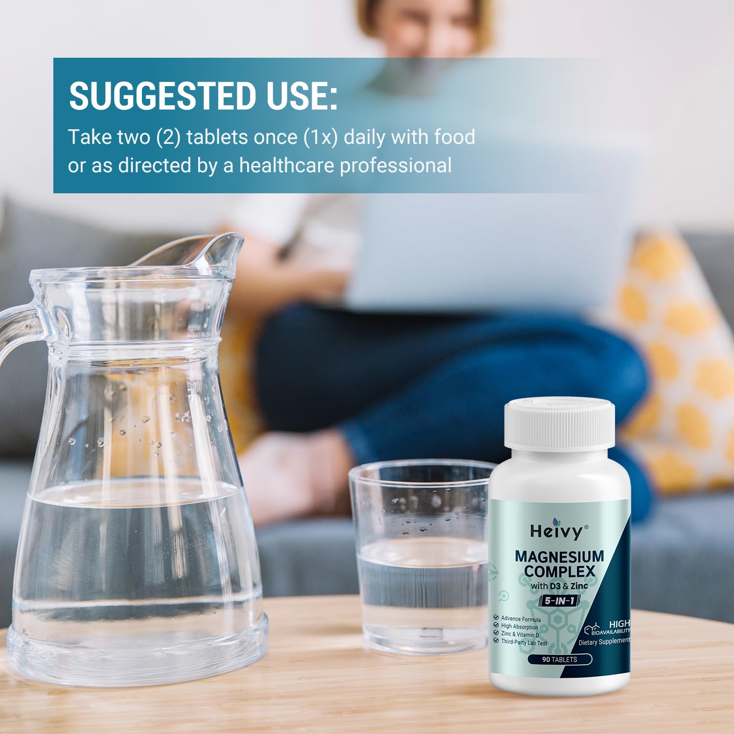 Heivy Magnesium Complex Capsules inside the packaging