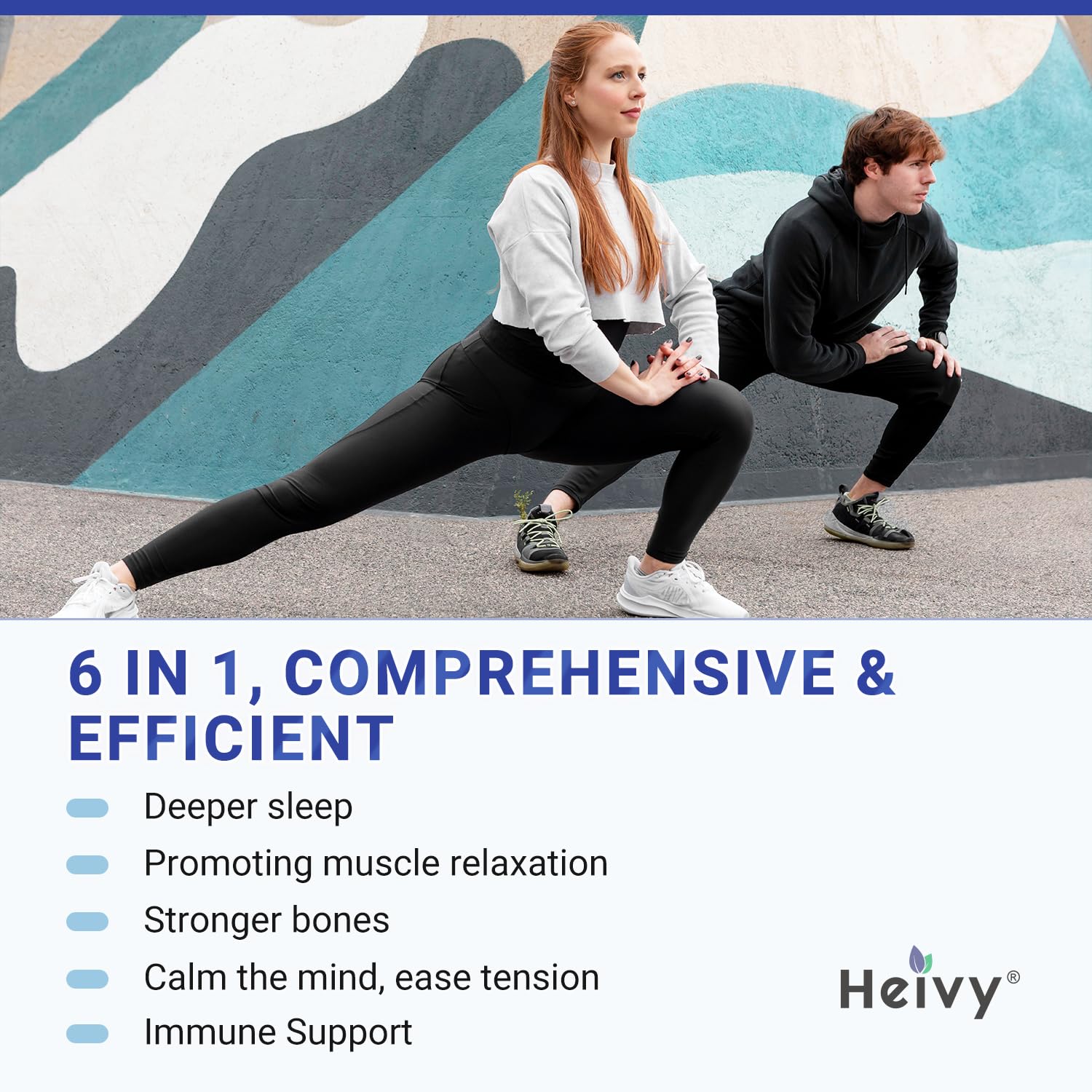 Heivy Magnesium Complex capsules with a measuring spoon