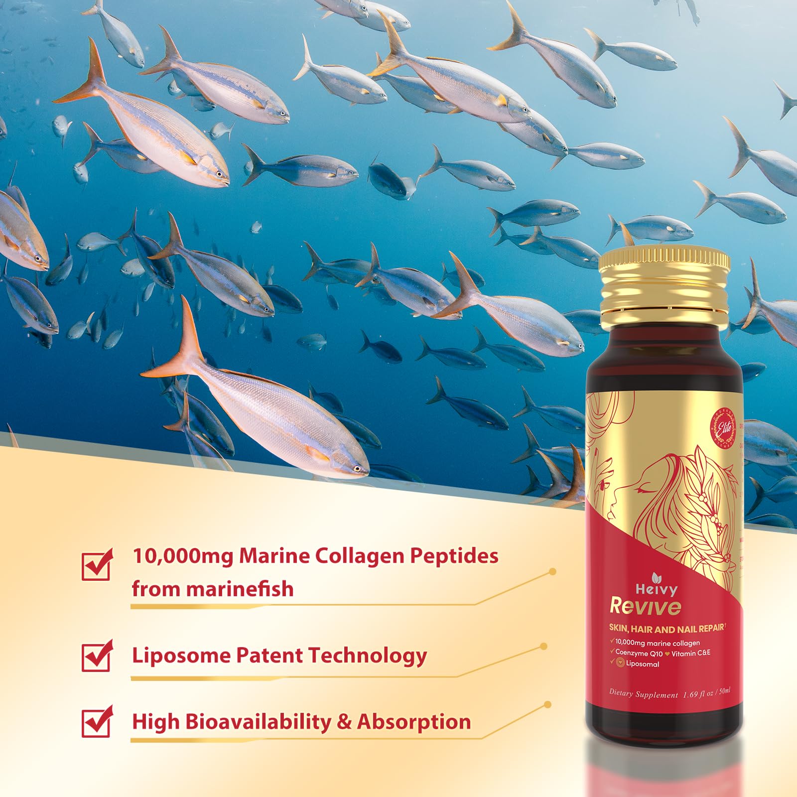 Heivy Marine Collagen Peptides 10000mg packaging
