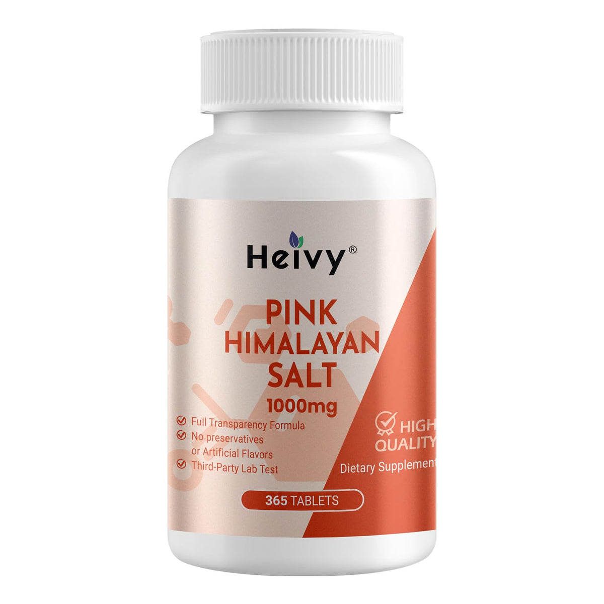 Heivy Pink Himalayan Salt Tablets bottle front view