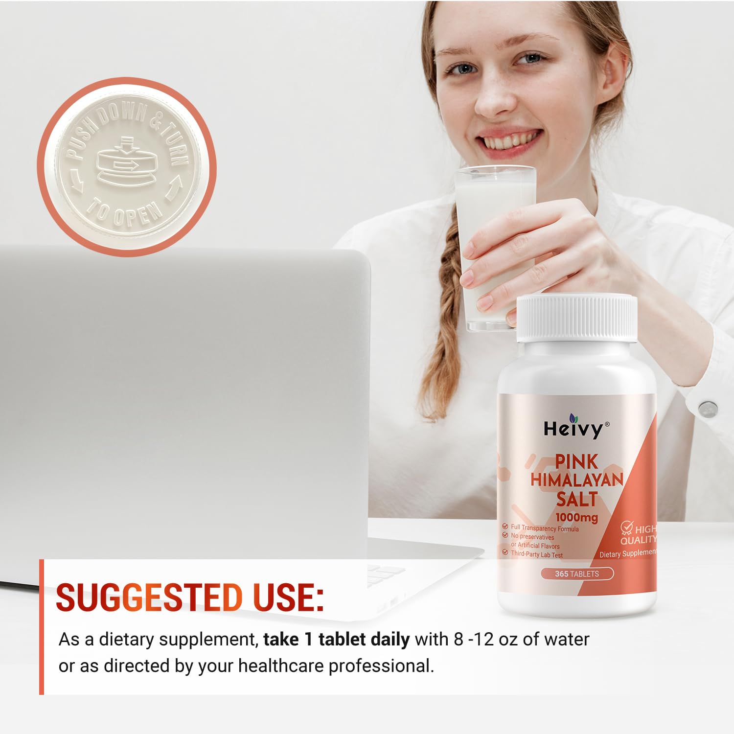 Heivy Pink Himalayan Salt Tablets lifestyle use during exercise