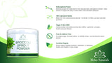 Heka Naturals Organic Broccoli Sprout Powder scoop with powder