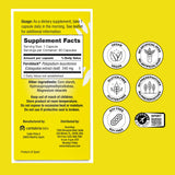 Heliocare Daily Supplement displayed with a glass of water