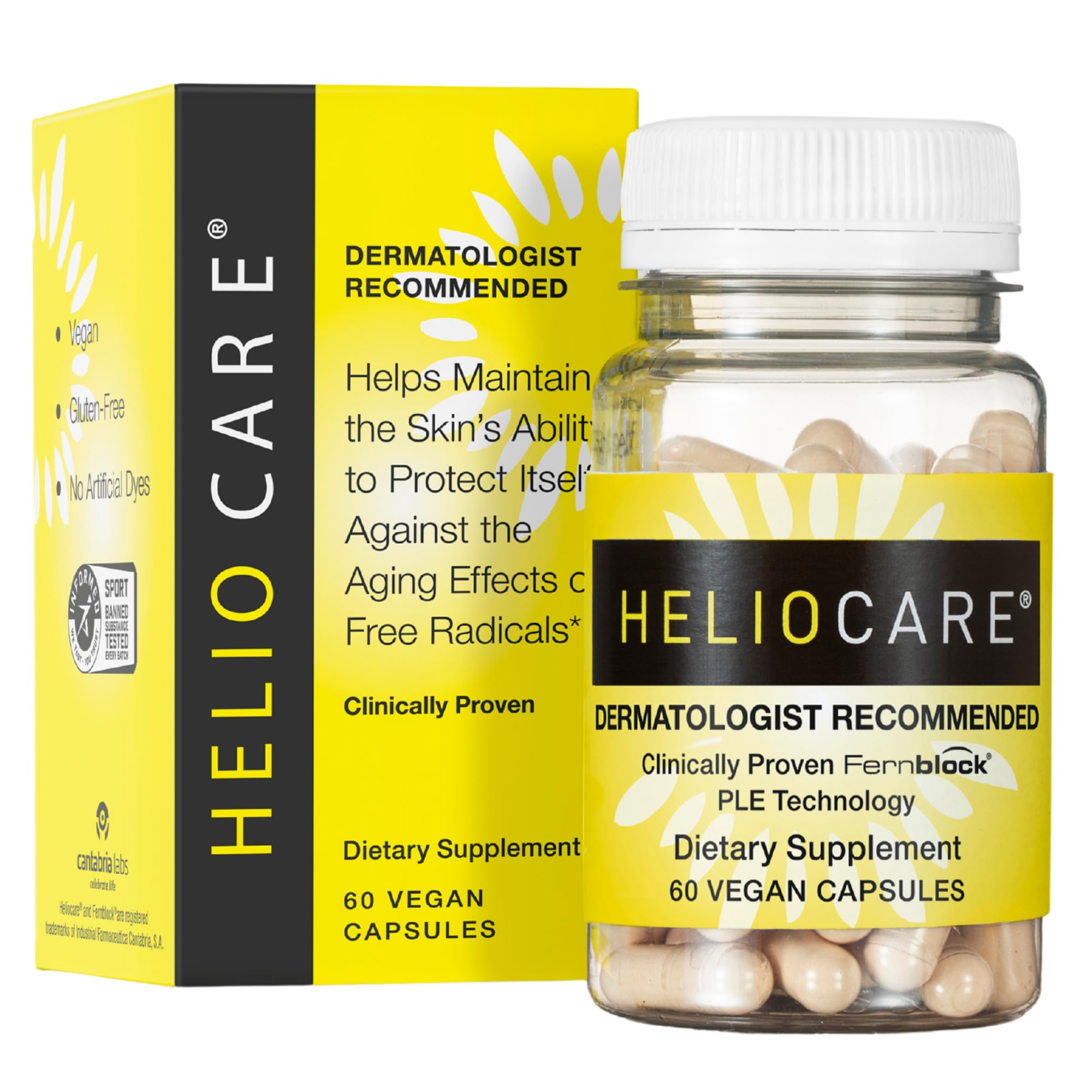 Heliocare Daily Supplement front view with packaging