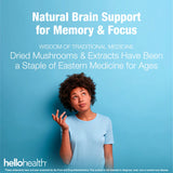 HELLO HEALTH 8-in-1 Mushroom Blend Liquid Drops in a lifestyle setting