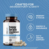 HELLO HEALTH Organic Mushroom Supplement 1500mg back view