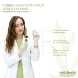 HELLO HEALTH Organic Sea Moss Capsules on a wooden table