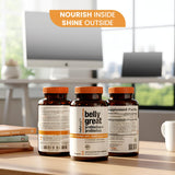 HELLO HEALTH Probiotic Capsules on a wooden table with greenery