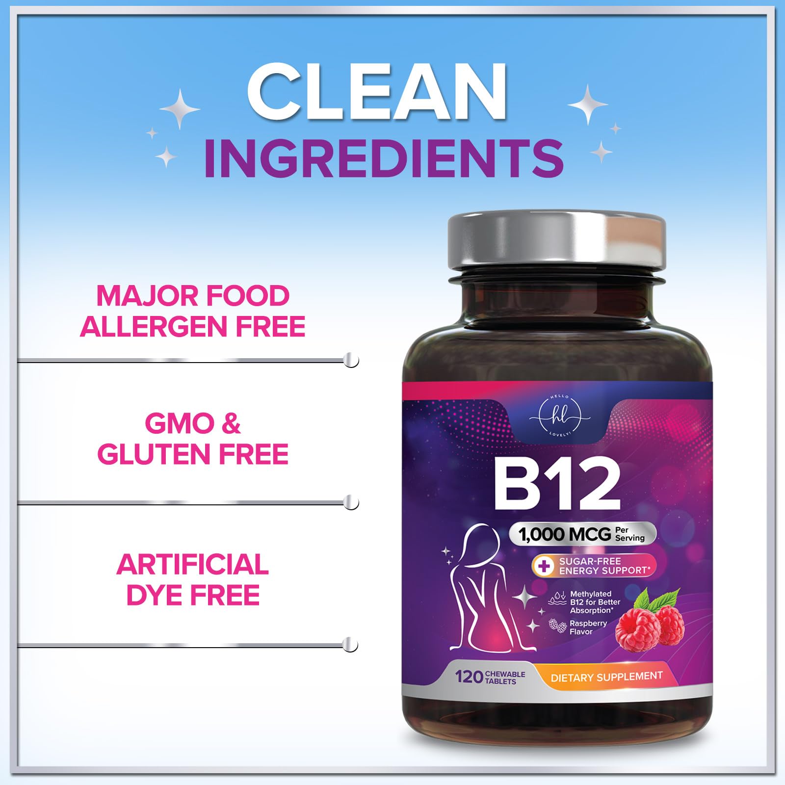 Hello Lovely! B12 Vitamin Chewables ingredients list