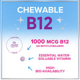 Hello Lovely! B12 Vitamin Chewables side view with dosage information