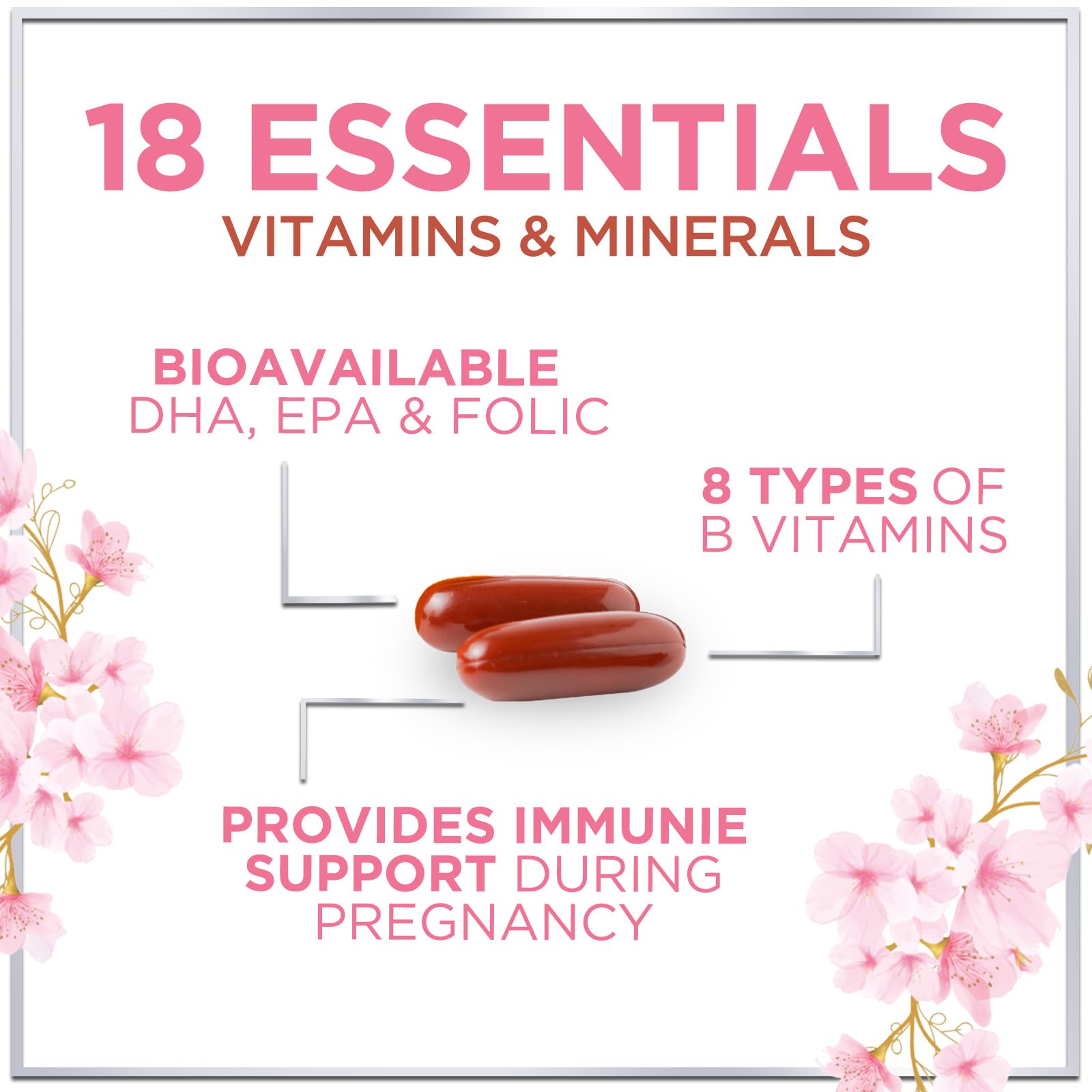 Hello Lovely! Complete Prenatal Vitamins side view with ingredients list
