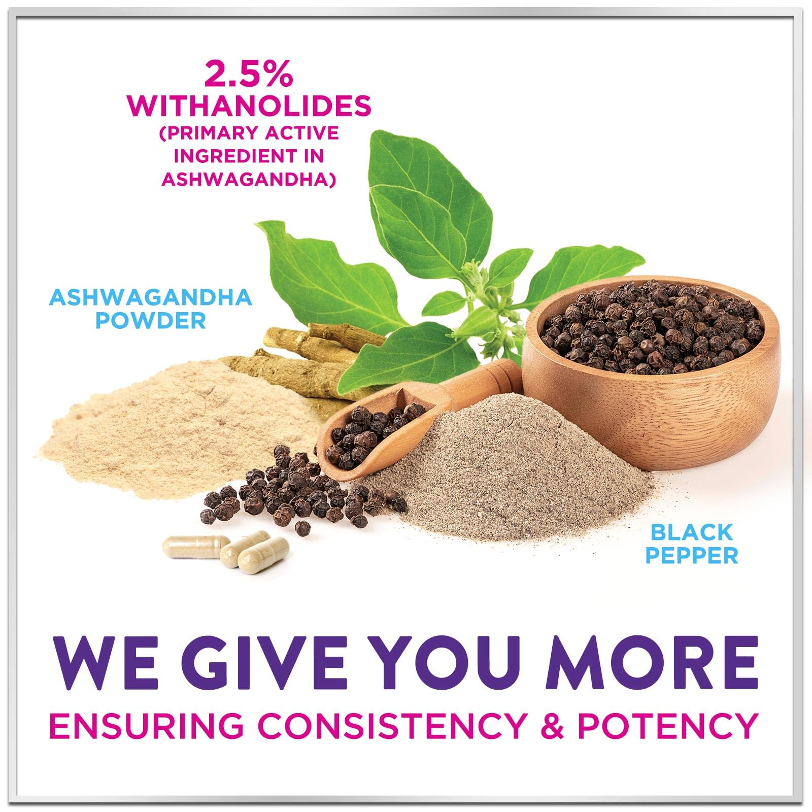 Hello Lovely! Extra Strength Ashwagandha Capsules with black pepper extract