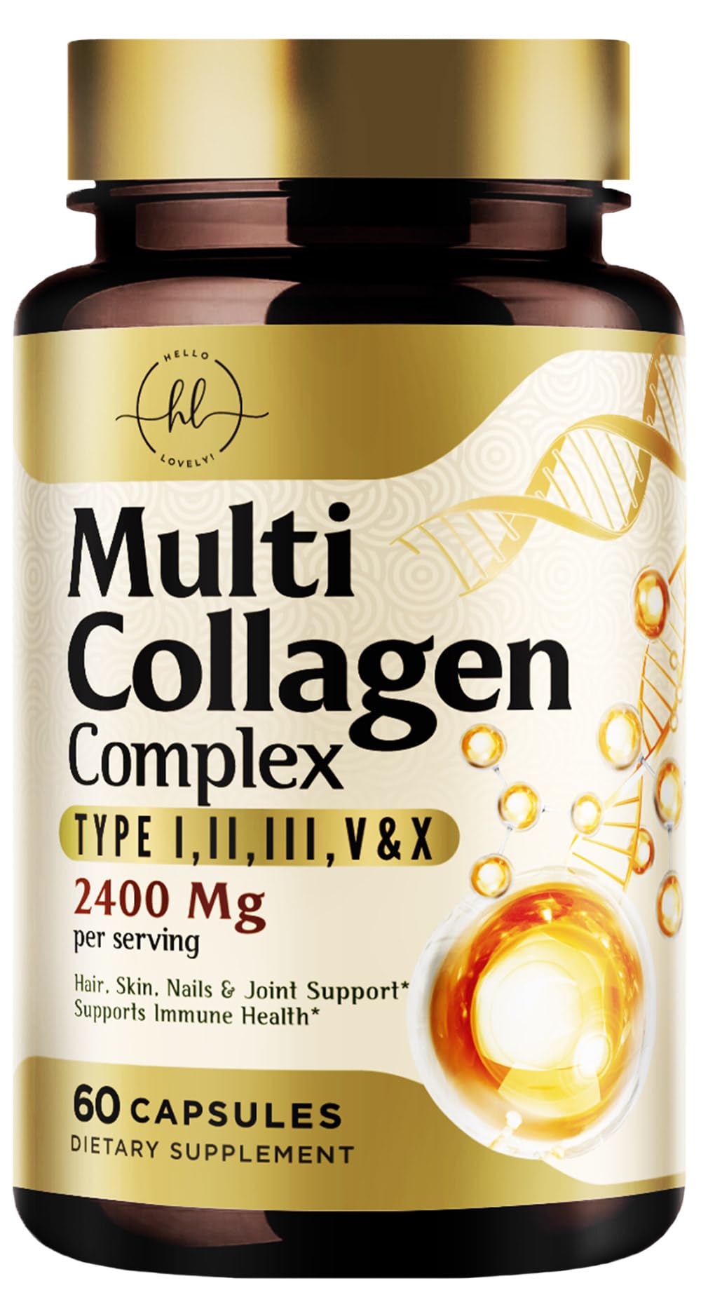 Hello Lovely! Multi Collagen Complex Capsules front view