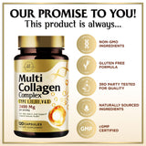 Hello Lovely! Multi Collagen Complex Capsules on a wooden table